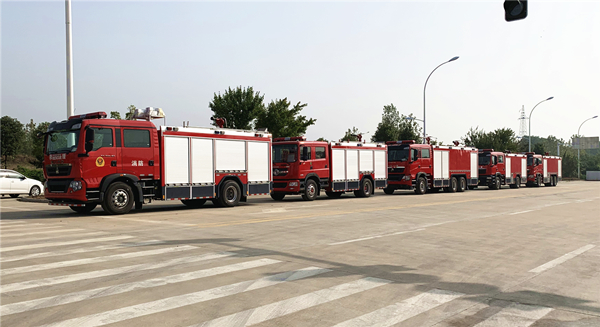 5臺國六重型泡沫消防車發往上海檢測中心